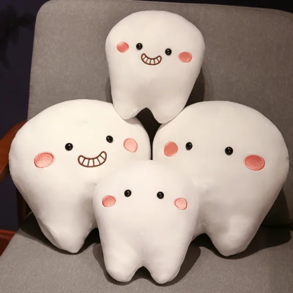 White Tooth Plush Toy Pillow