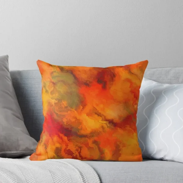 Orange Cascade Throw Pillow