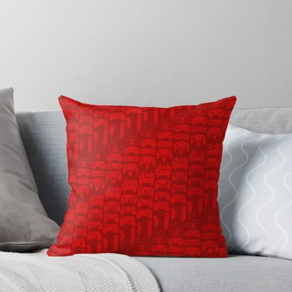 Diagonal Red Plaid Throw Pillow