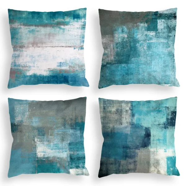 Blue Gray Watercolor Pillow